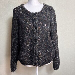 Paul et Duffier Women's Sweater Cardigan Mohair Blend VTG Speckle Button Size S*